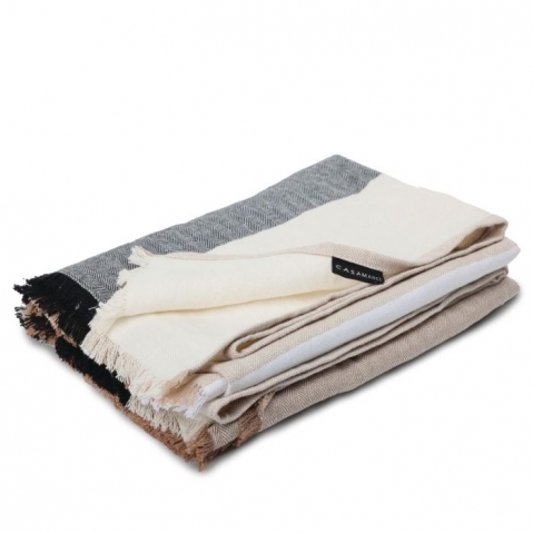 Plaid Talie Naturel noir La maison Casamance