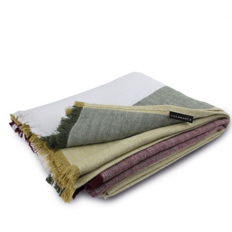 Plaid Talie NViolet Olive La maison Casamance