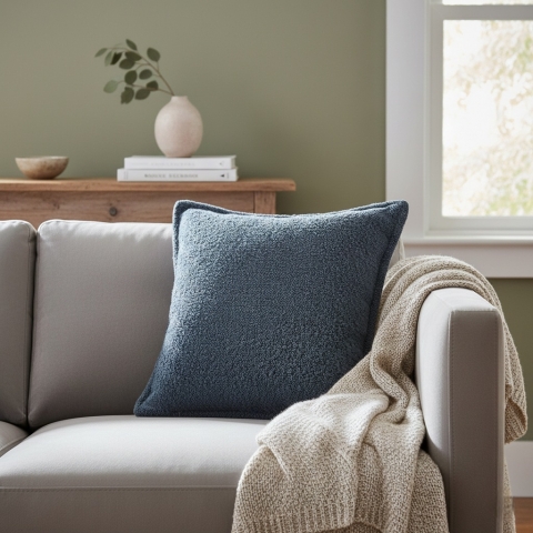 Coussin Bouclette Marine